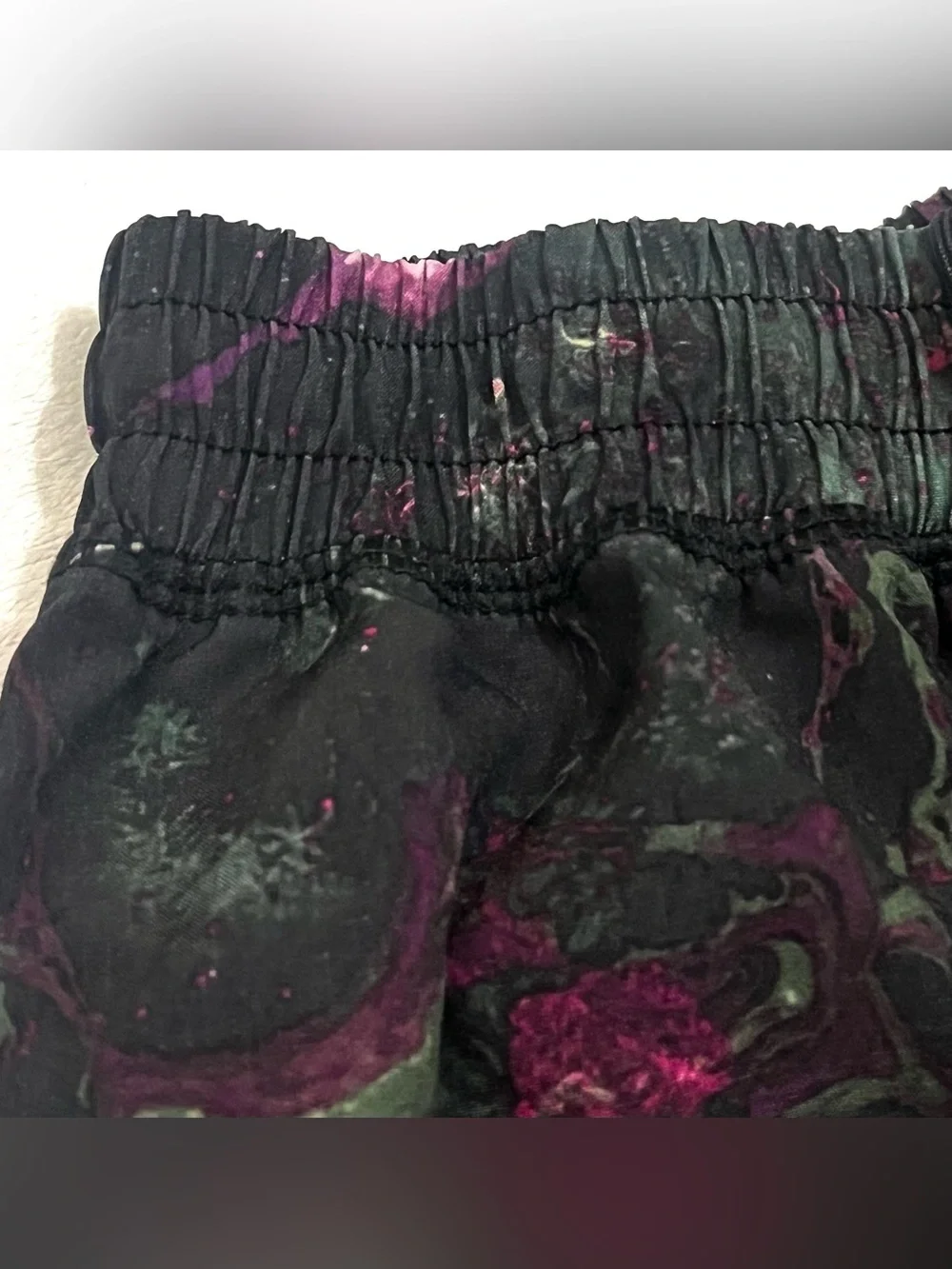 Champion Women’s Black Marble Print Athletic Running Shorts with Liner Sz Small